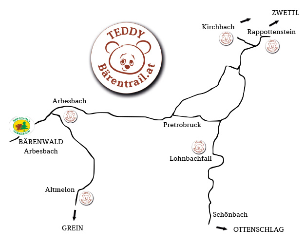 Überblick Straßenkarte Teddybärentrails