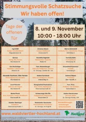 Schatzsuche Waldviertler Hochland Betriebeliste 2025