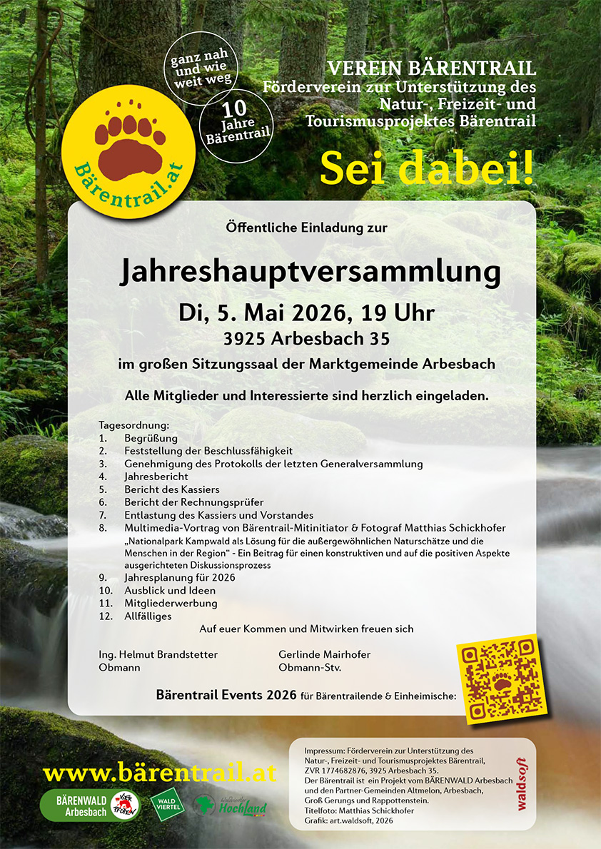 Bärentrail Plakat Einladung zur JHV 2026