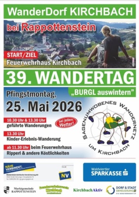 Plakat Kirchbach-Wandern am 25. Mai 2026